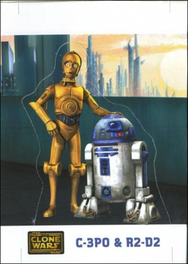 Star Wars: The Clone Wars Trading Card Stickers (Die-Cut Pop-Ups Subset) card 7 C-3PO & R2-D2