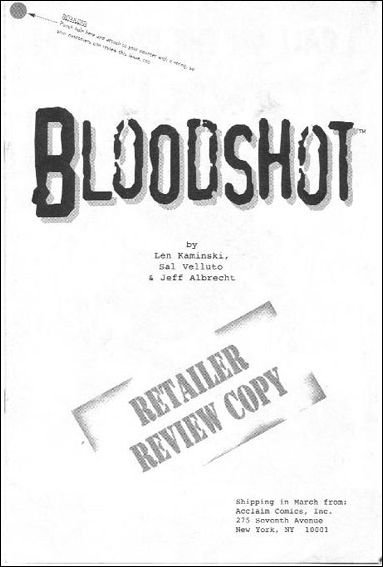 Bloodshot (1997) issue 1-C Retailer Review Copy