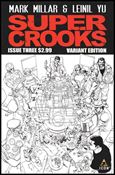 Supercrooks issue 3-B 1:25 Black and White Cover