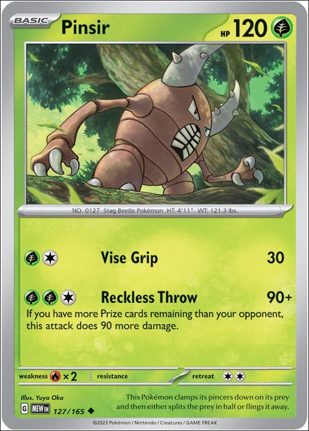 Pokemon: Scarlet & Violet - 151 (Base Set) card 127/165-B Pinsir (Reverse Holofoil)
