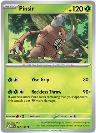 Pokemon: Scarlet & Violet - 151 (Base Set) card 127/165-B Pinsir (Reverse Holofoil)