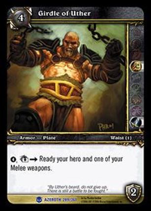 World of Warcraft: Heroes of Azeroth (Base Set) card 289 Girdle of Uther