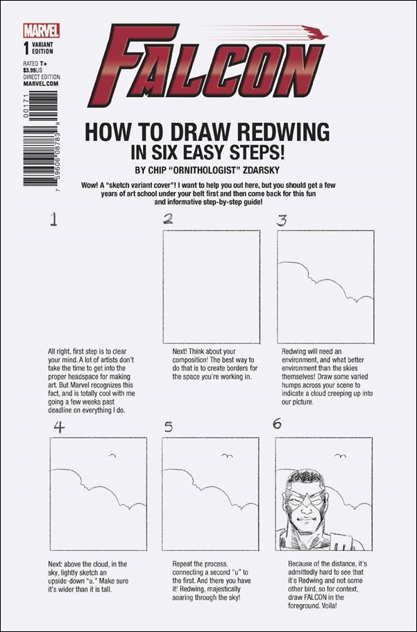 Falcon (2017) issue 1-C Chip Zdarsky "How To Draw" Cover