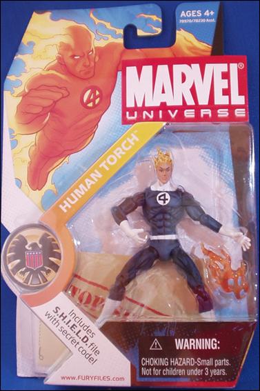 Marvel Universe (Series 1) figure 011-C Human Torch (Johnny Storm) White Gloves
