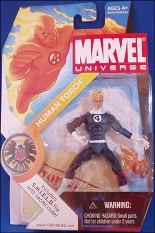 Marvel Universe (Series 1) figure 011-C Human Torch (Johnny Storm) White Gloves