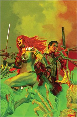 Red Sonja vs. the Army of Darkness issue 1-W Mark Spears Green Virgin 1:15 Background Cover