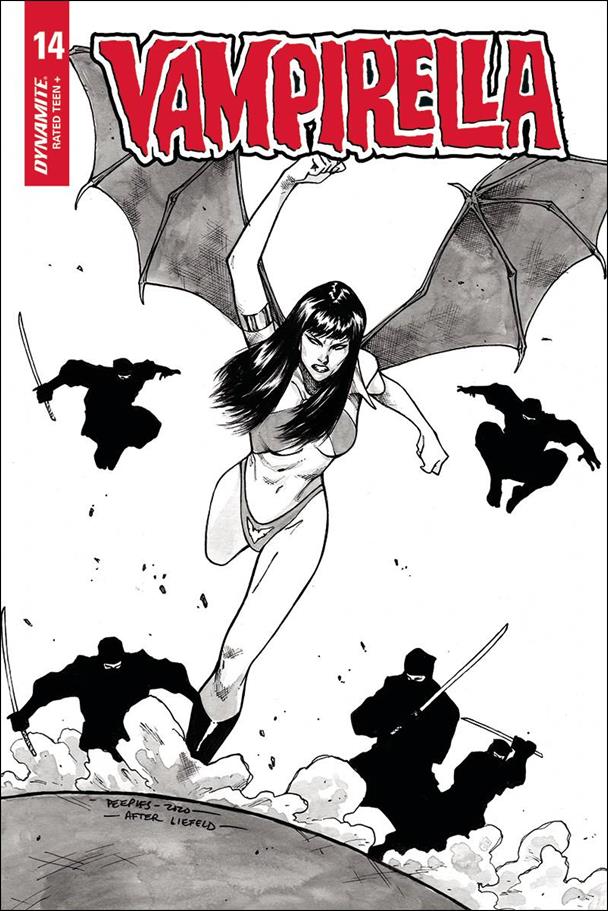 Vampirella (2019) issue 14-R Brent Peeples 1:25 Black & White Cover