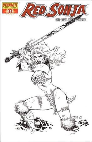 Red Sonja (2005) issue 11-F Jim Lee 1:35 Black and White Sneak Peek Cover