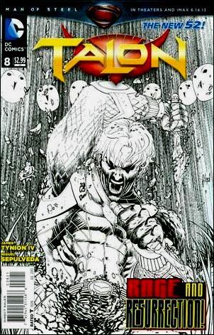 Talon (2012) issue 8-B 1:25 Black and White Cover