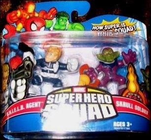 Marvel Super Hero Squad figure 42 S.H.I.E.L.D. Agent and Skrull Soldier