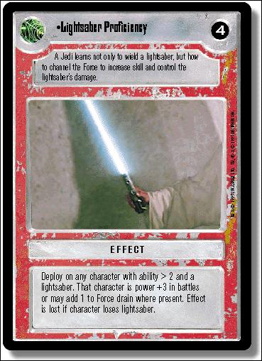 Star Wars: Premiere Limited (Base Set) card 214 Lightsaber Proficiency