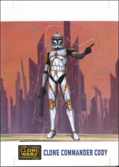 Star Wars: The Clone Wars Trading Card Stickers (Die-Cut Pop-Ups Subset) card 9 Clone Commander Cody