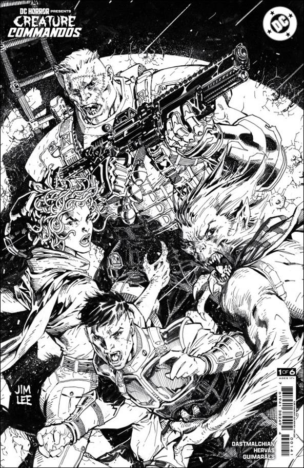 DC Horror Presents: Creature Commandos issue 1-D Jim Lee B&W 1:25 Cardstock Cover