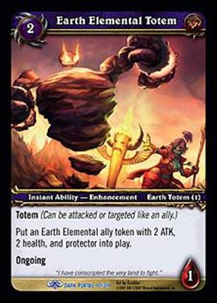 World of Warcraft: Through the Dark Portal (Base Set) card 92 Earth Elemental Totem