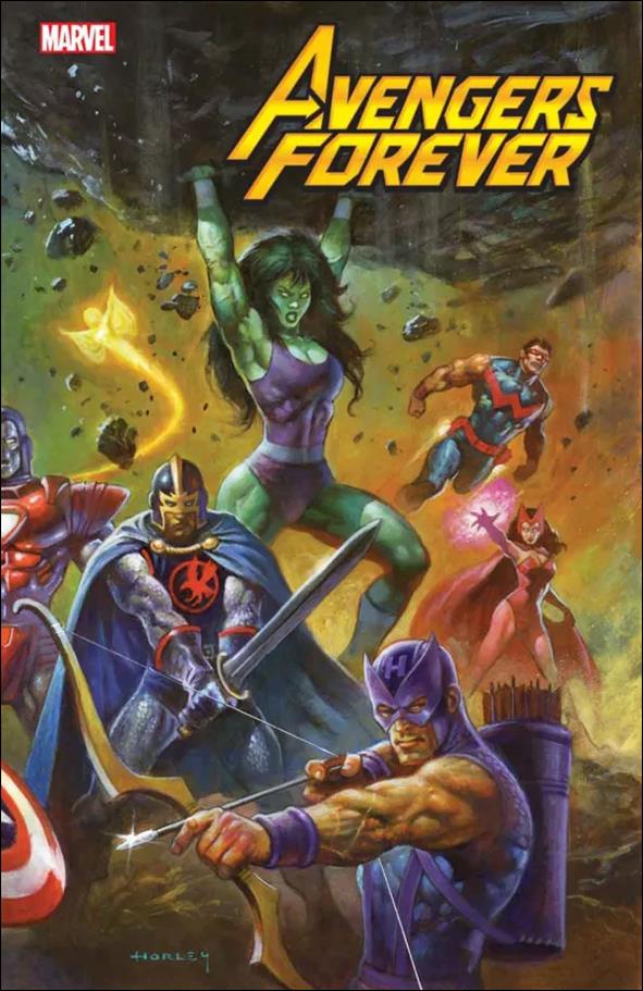 Avengers Forever (2022) issue 13-B Alex Horley '80s Avengers Connecting Cover