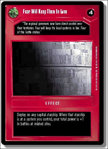 Star Wars: Premiere Limited (Base Set) card 54 Fear Will Keep Them In Line