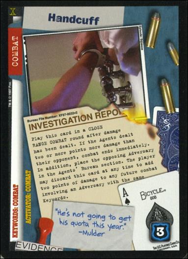 X-Files: The Truth Is Out There (Base Set) card XF97-0032v2 Handcuff