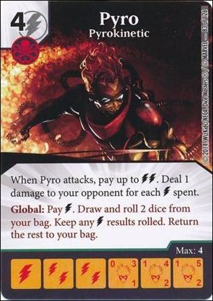 Marvel Dice Masters Uncanny X-Men  card 83 Pyro: Pyrokinetic