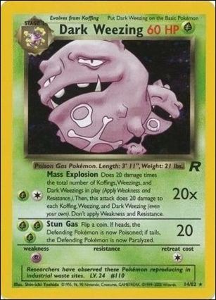 Pokemon: Team Rocket (Base Set) card 14-B Dark Weezing (Holo) - Unlimited