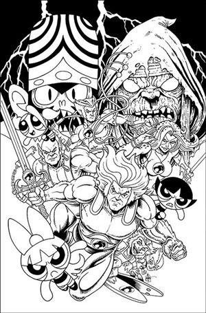 ThunderCats / The Powerpuff Girls issue 1-Q Ken Haeser B&W 1:10 Virgin Cardstock Cover