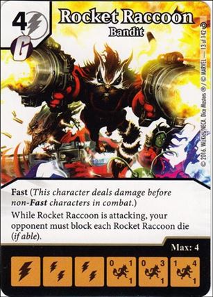 Marvel Dice Masters Civil War card 13 Rocket Raccoon: Bandit