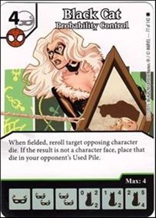 Marvel Dice Masters Amazing Spider-Man card 77 Black Cat: Probability Control