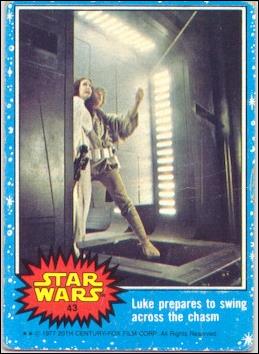 Star Wars: Series 1 (Base Set) card 43 Luke prepares to swing across the chasm