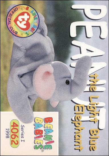 Beanie Babies Series 1 (Base Set) card 101 Peanut the Light Blue Elephant