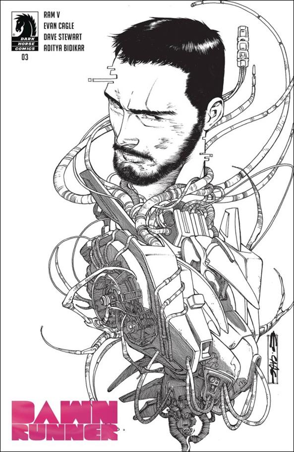 Dawnrunner issue 3-D Evan Cagle Black and White Foil 1:10 Cover