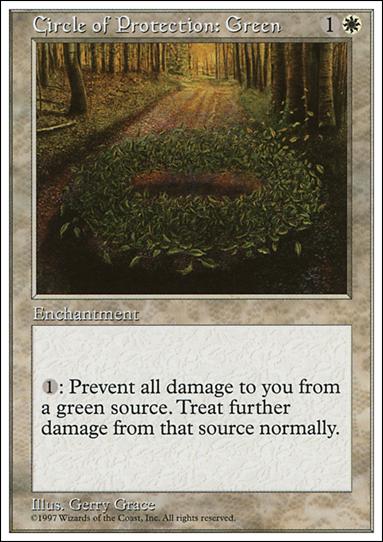 Magic the Gathering: 5th Edition (Base Set) card 19 Circle of Protection: Green