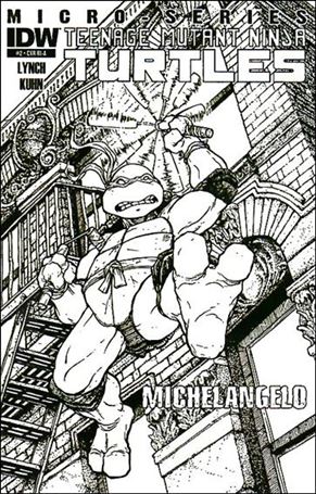 Teenage Mutant Ninja Turtles MicroSeries issue 2-C David Peterson 1:10 Black and White Cover