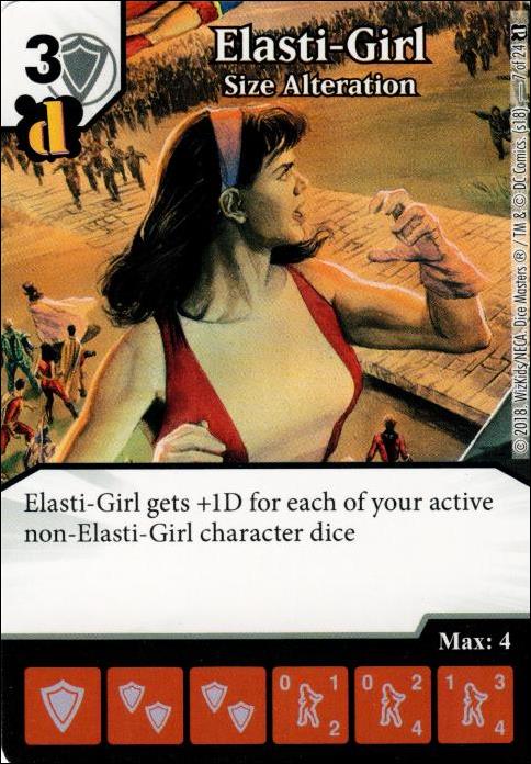 DC Comics Dice Masters Doom Patrol card 7 Elasti-Girl: Size Alteration