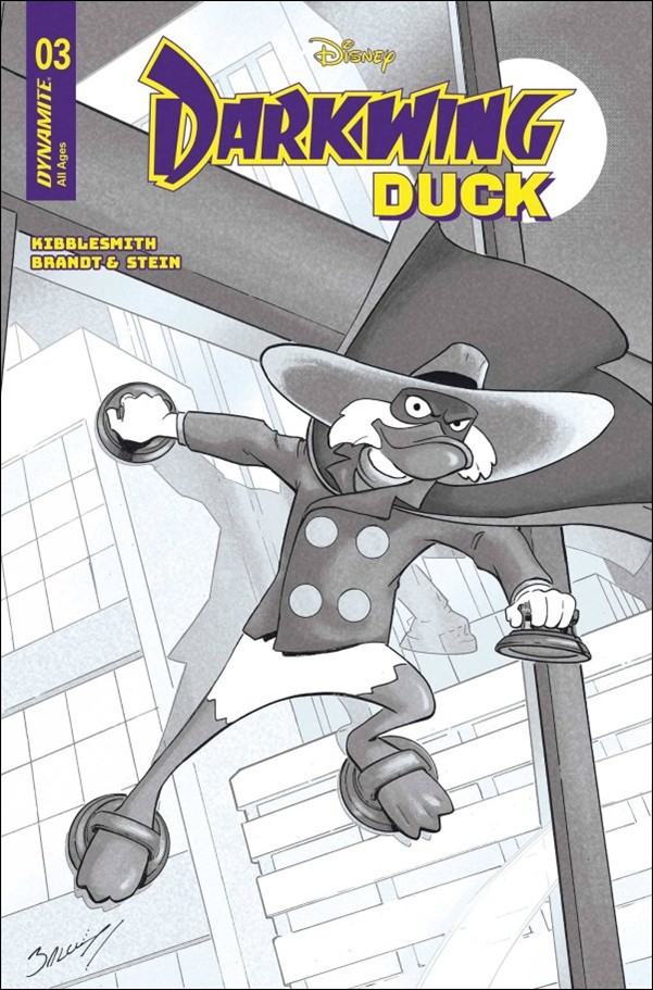 Darkwing Duck (2025) issue 3-I Mark Bagley B&W 1:10 Cover