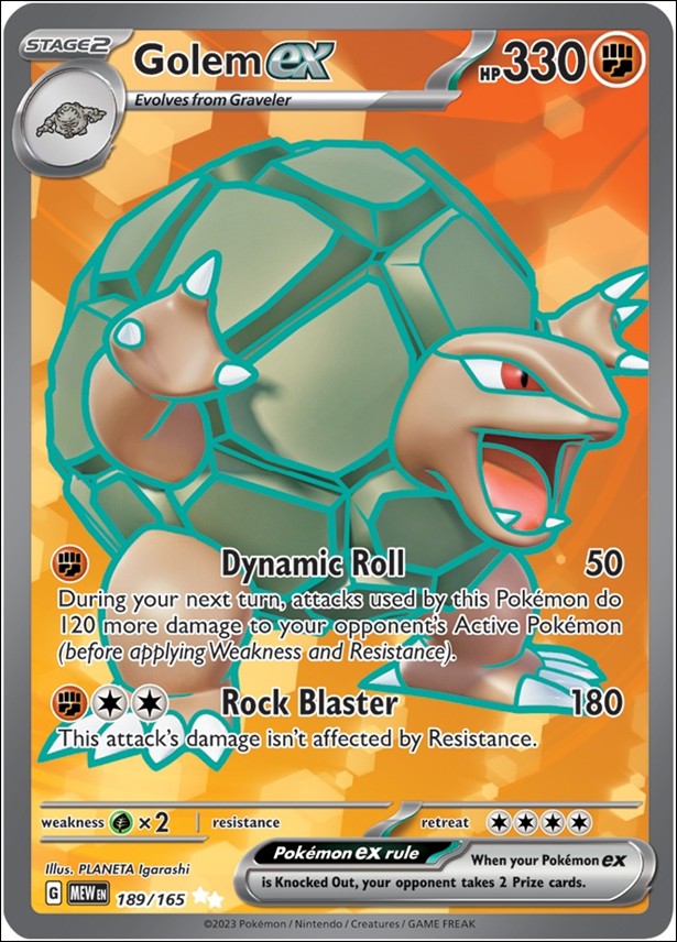 Pokemon: Scarlet & Violet - 151 (Base Set) card 189/165 Golem EX (HoloFoil) Full Art 