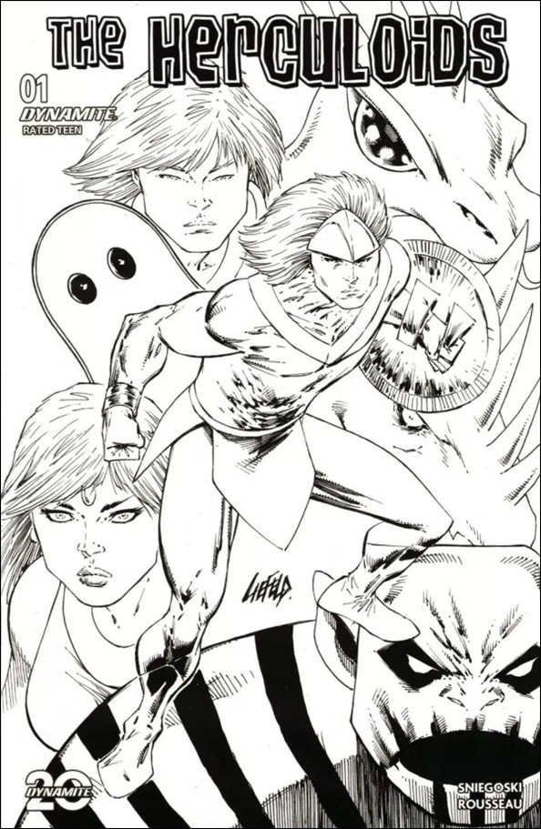 Herculoids (2025) issue 1-ZJ ComicsPro Exclusive Rob Liefeld B&W Sketch Cover