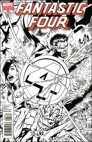 Fantastic Four (1961) issue 587-G Alan Davis Black and White Cover (3rd Printing)