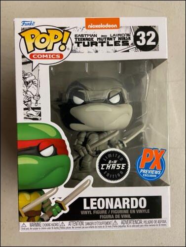 POP! Comics figure 32-B Leonardo (Black & White Chase)