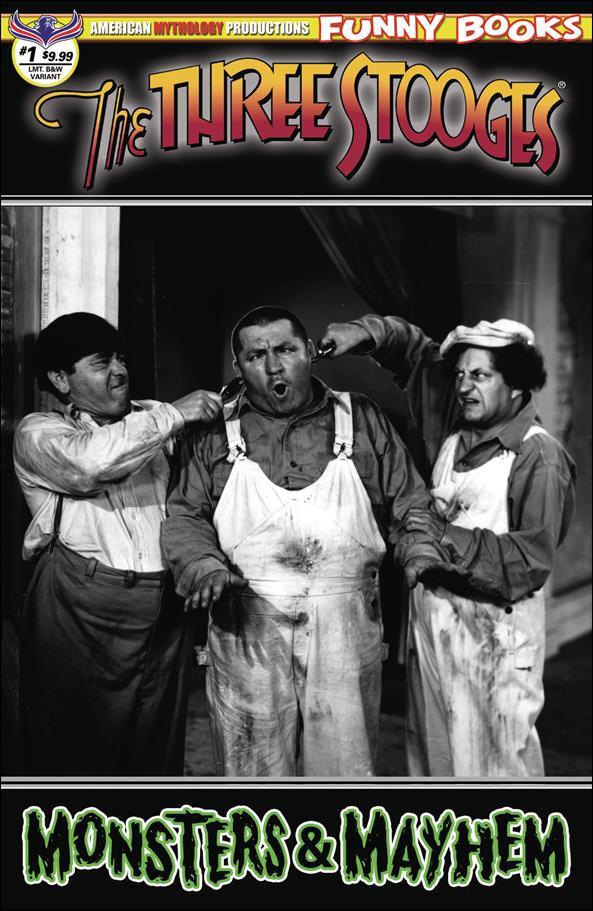 Three Stooges: Monsters & Mayhem issue 1-C Black & White Photo Cover 1/350