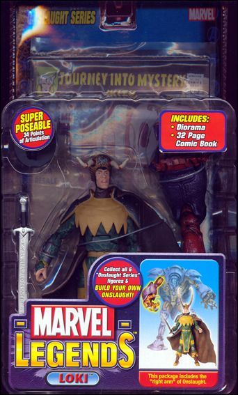 Marvel Legends (Onslaught Series) figure 8-B Loki (Crown of Lies - Short Horns) (No Card)