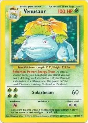 Pokemon (Base Set) card 15/102-C Venusaur (Holo) Unlimited