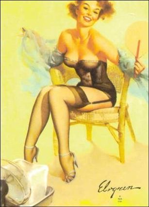 Elvgren's Calendar Pinups (Base Set) card 30 Cooling Off