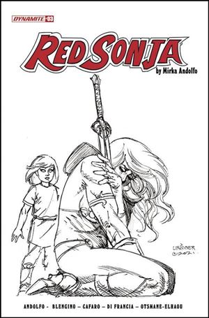 Red Sonja (2021) issue 3-L Joseph Michael Linsner 1:25 Black & White Cover