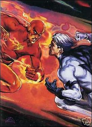 DC Versus Marvel / Marvel Versus DC (Holo F/X Subset) card 5 Quicksilver vs Flash