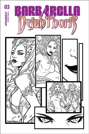 Barbarella / Dejah Thoris issue 3-H Laura Braga 1:30 Black & White Cover