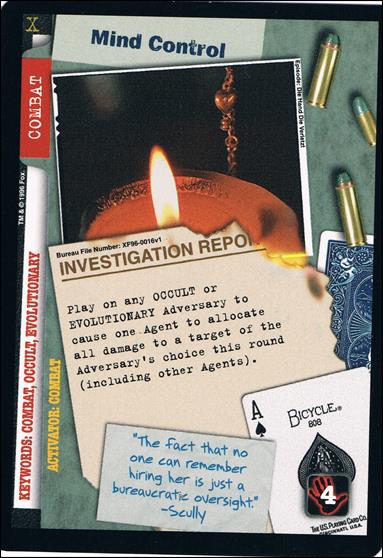 X-Files: Premiere Edition (Base Set) card XF96-0016v1 Mind Control
