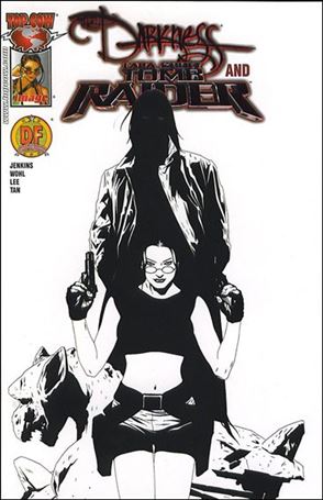 Darkness and Tomb Raider issue 1-C Jae Lee Black & White Red Foil Cover 1/100