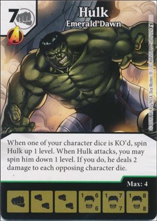 Marvel Dice Masters Guardians of the Galaxy  card 56 Hulk: Emerald Dawn