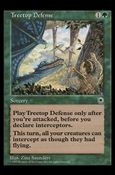 Magic the Gathering: Portal (Base Set) card 190 Treetop Defense