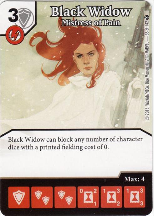 Marvel Dice Masters Civil War card 35 Black Widow: Mistress of Pain