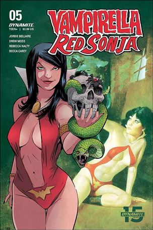 Vampirella / Red Sonja issue 5-E Drew Moss/Rebecca Nalty/Frank Frazetta Cover